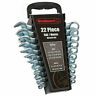 21135 Branded Piece Combination Wrench Set Carry Case Sae Metric Chrome