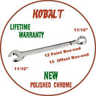 337618 Kobalt Combination Wrench Standard Sae Polished Chrome New 099198856124