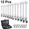 33aht001-8m19m-chr Unbranded Metric Flexible Head Ratcheting Wrench Combination Spanner Tool Set
