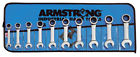 54-607 Armstrong Ratcheting Combination Wrench Set Point Full Polish 781412546071