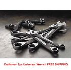 782298625317 Craftsman 7 Piece Universal Ratcheting Wrench Set Standard Mechanics Auto Repair