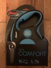 840317106398 Flexi Comfort Retractable Tape Dog Leash Blue Black