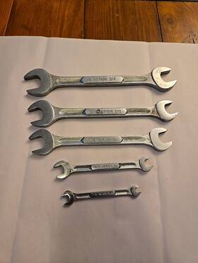 34620 Action Vintage 5 Pcs Double End Open Wrench Set Made In Usa