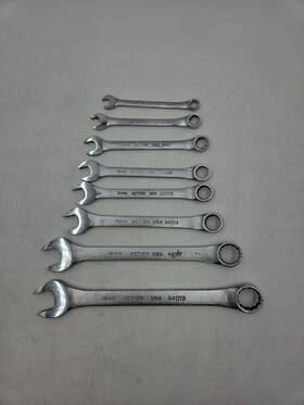 44058 Action Ii 8 Piece Combination Wrench Set 8mm-19mm With Original Pouch Made In Usa