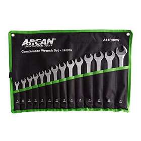 Arcan 613364223727 Inch Metric Combination Wrench Set 14-piece Wrenches Are Packaged In A Roll Pouch F