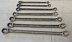 27-514 Armstrong 7 Ratchet Ratcheting Box End Wrench Set Sae 27 3/4 11/16 5/8 1/2 3/8 Inch