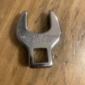 38-857 Armstrong 3/8 Drive 17 Mm Chrome Finish Open End Crowfoot Wrench Usa