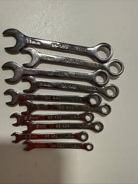 Armstrong 66450-66430 Vintage Usa 10pc Mini Metric 4-11mm Combination Chrome Wrench Set 12 P