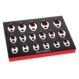 Bilitools 974676370283 Crows Foot Wrench Set 3/8 Drive Crowfoot Flare Nut Crv Metric 1022mm And Sae