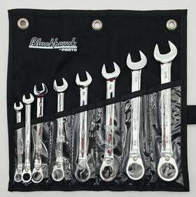 Blackhawk By Proto 662679177027 8 Piece Sae Reversable Ratcheting Combination Wrench Set