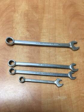 1112h Bonney 1110h Combination Wrench Lot 6pt Sae 1118h 1114h Full Polish Vtg
