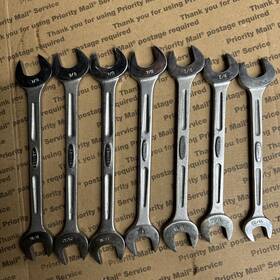 E2224 Bonney Usa Combination Sae Open End Wrench Set 7 Pcs. Vintage