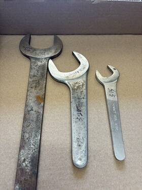St326 Bonnie Lot Of 3 Large Machinists Wrenches. 2 Inch 1 7/8 . Used