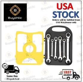 Buyohlic 906183734287 7 Pcs Ratchet Wrench Set Metric 8 - 19mm Standard Spanner Combination