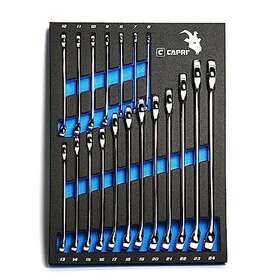 Capri Tools 886352113908 Combination Wrench Set With The Mechanics Tray Metric 6 To 24 Mm
