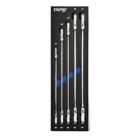 Cp11890-5mt Capri Tools 90-tooth Extra-long Double Box End Reversible Ratcheting Wrench Set Spline D