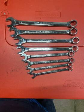 4c-9600 Cat Caterpillar Saw 8 Piece Combination Wrench Set Incomplete 1/2 To 1 Inch Fd