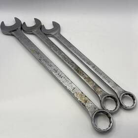 Challenger 6026 3 Piece Sae Combination Wrench Set Vintage Usa - 1 Inch 7/8 13/16