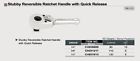 Chdi1211 Toptul Drive Midget Reversible Ratchet Handle