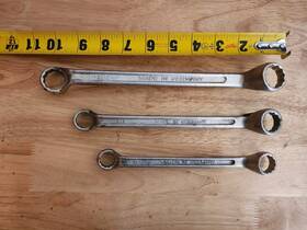 Chrom Vanadium 010886603055 Double Box Offset Wrench 3 Pc Set Germany 11/16 Inch To 7/8