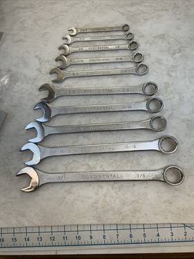 H2297 Continental Westcraft And 10pc 12pt Combination Wrench Lot 3/8min 1 Inch Max