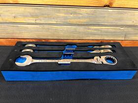 Cornwell Crw3msfb - 3 Piece 120-tooth Metric Flex Ratcheting Combination Wrench Set