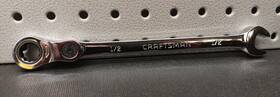 14570 Craftsman Sae 1/2 Inch Chrome Elbow Ratcheting Wrench Owners Mark Read Bn