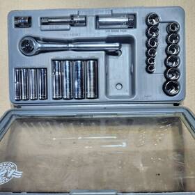 34821 Craftsman Usa 24 Piece Socket Wrench Set Metric 3/8 Inch And 1/4 Rare 6 Point