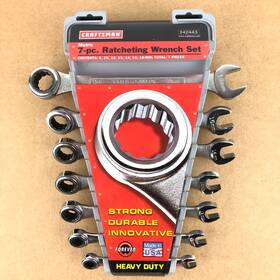 42443 Craftsman Sears Usa 7-pc. Ratcheting Wrench Set Box End Comb Metric 8-18mm