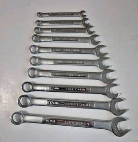 42891 Craftsman Vtg 10 Pc Metric Wrench Forged Usa Inch V 6 8 9 12 13 14 15 17 19 Mm