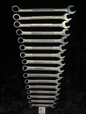 42924-42937 Craftsman Usa 16pc Metric Combination Wrench Set 12pt 8mm-22mm 24mm Va