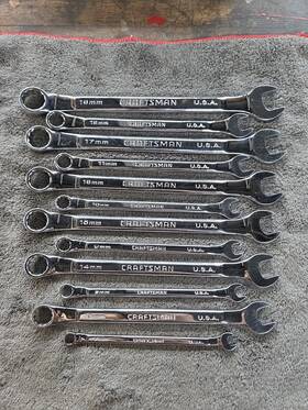 42xxx Craftsman Professional Usa 12pt Metric Raised Panel Set Wrench Set. 12pc