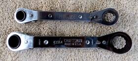43363 Craftsman 43364 5/8 Inch X 3/4 And 1/2 9/16 Ratcheting Offset Box Wrench 12 Point Usa