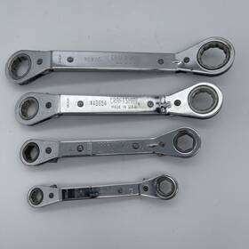 43655 Craftsman 43652 43653 43654 Vintage 4-piece Offset Sae Ratcheting Wrench Set - Usa 3/8 Inch To 7/8