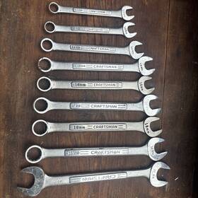 44653 Craftsman Nice Vintage -v- Vv- 9 Piece Metric Combination Wrench Set Usa 12-24mm