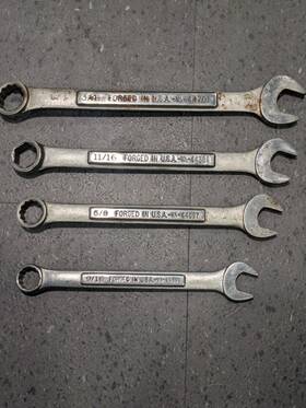 44695-44701 Craftsman Vintage 4pc Wrench Set 9/16 5/8 11/16 3/4 -va Series Usa