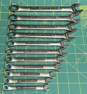 46894 Craftsman Metric 6 Point Combination Wrench Set Of 11 7mm-17mm Va Series Usa