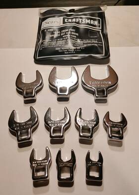 Craftsman 6064c Crow-foot Sae 3/8 Inch Drive Wrench Set Great Clean Rarely Used Condition