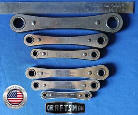 6ppc Craftsman Racheting Box Wrench 12pt Both Sae And Metric Made In Usa