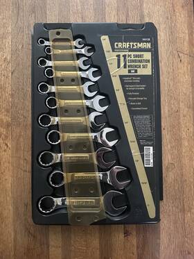 9-44138 Craftsman Clean Vintage Professional 11pc Short Combination Wrench Set