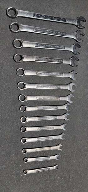 9-44186 Craftsman 15 Piece Combination Wrench Set Metric Made In Usa