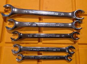 Cmmt42094 Craftsman Flare Nut Wrench Set Sae 5 Piece 7/8 Inch To 1/4