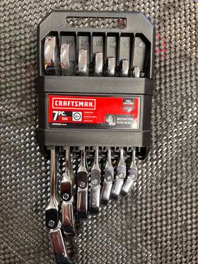 Cmmt87010 Craftsman New 7 Piece Sae 12 Pt Ratcheting Flex Head Wrench Set