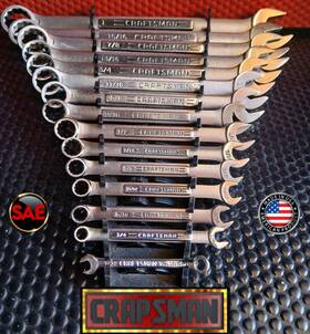 Crafts15pc Craftsman Sae 15pc Combination Wrench Set 7/32 Inch - 1 12-pt Made In Usa