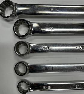 Craftsman Cxl288 Sae Combination Wrench Set Chrome Finish Steel 5pc 7/16-11/16