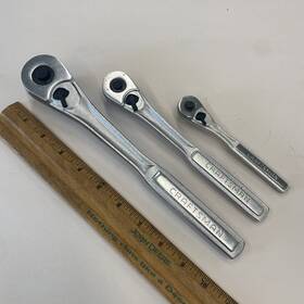 D-ad-44807 Craftsman 3 Vintage Usa Made Quick Release Ratchets 1/4 Inch 3/8 1/2 Bn4279
