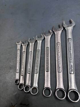 Craftsman V-44899 Sae Combination Wrench Set 7 Pc Forged Steel Silver 1/4 Inch -9/16