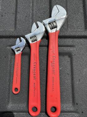 Crescent Ac10c 3 Piece Adjustable Wrench Set Steel Red Handle Ac16c Ac110c Ac112c