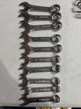 Tt599 Cummins 10 Pc. Stubby Wrench Set Metric 10mm - 19mm