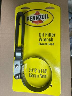 19432 Custom Accessories Inc Pennzoil Adjustable 2 9/16 Inch To 3 1/8 Swivel Head Oil Filter Strap Wrench Tool